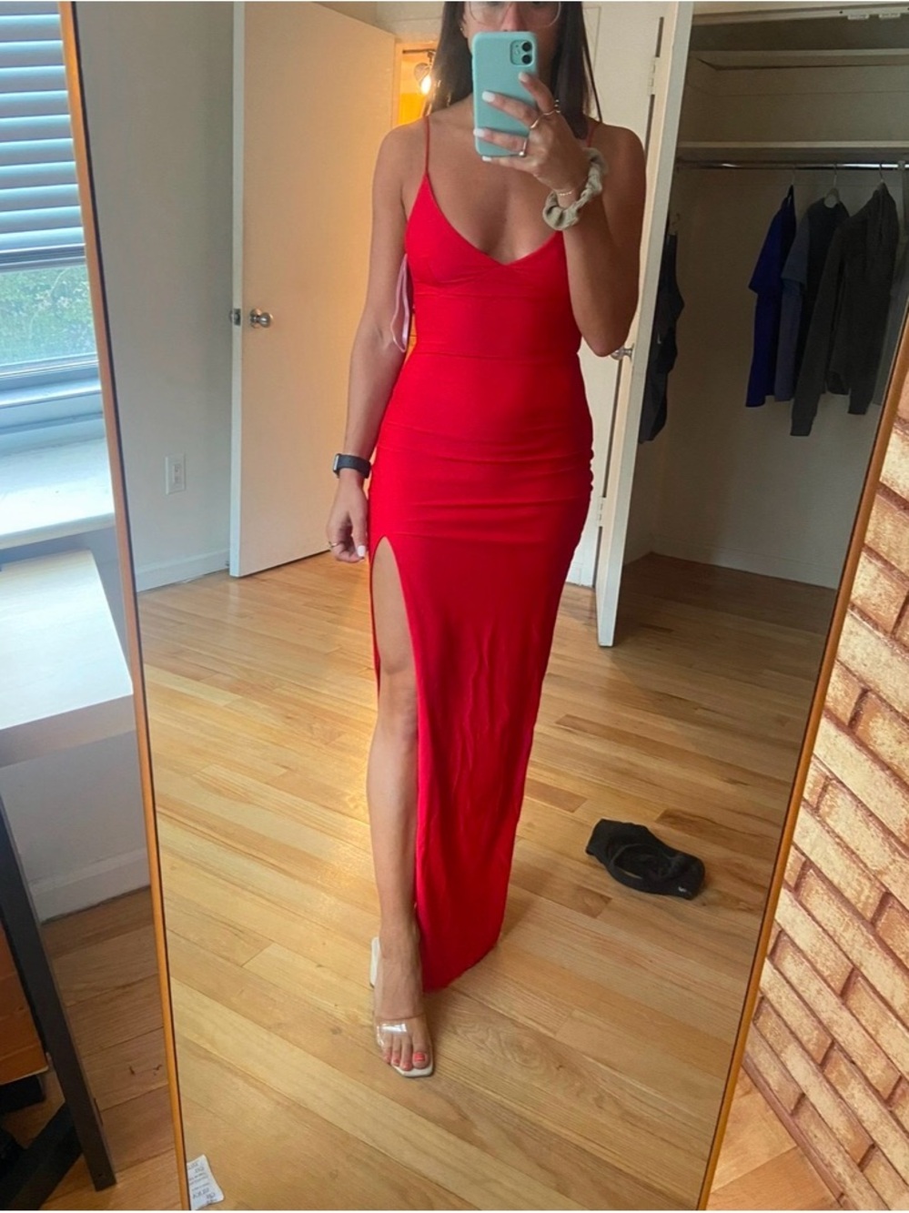 Revolve x superdown Loraine slit maxi dress in red size XS